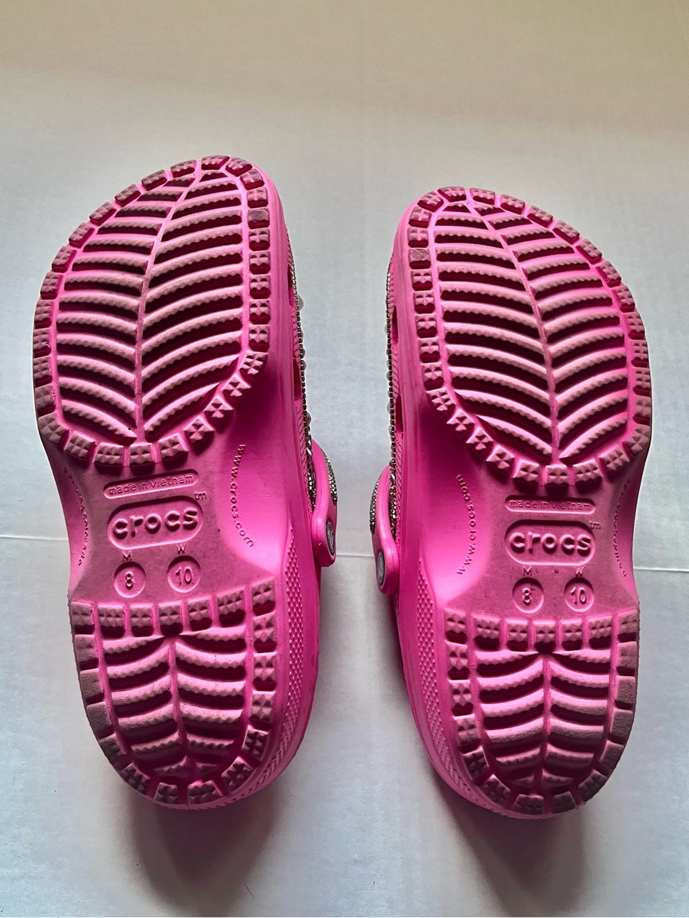WOMEN'S PINK BLING CROCS (SIZE 10) / PERSONALIZED (PEARLS/RHINESTONES/JEWELRY) - Picture 6 of 10